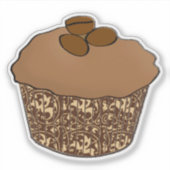Mocha / Mattierter Kaffee Kuchen, Spitzen Hintergr Aufkleber (Vorderseite)