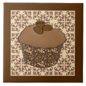 Mocha / Mattierter Kaffee Kuchen, Spitzen Hintergr Fliese (Vorderseite)