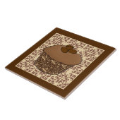 Mocha / Mattierter Kaffee Kuchen, Spitzen Hintergr Fliese (Seite)