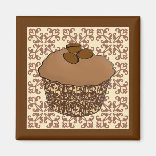 Mocha / Mattierter Kaffee Kuchen, Spitzen Hintergr Magnet