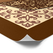 Mocha / Mattierter Kaffee Kuchen, Spitzen Hintergr Poster (Ecke)