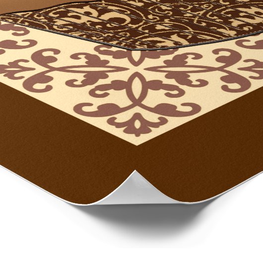 Mocha / Mattierter Kaffee Kuchen, Spitzen Hintergr Poster (Ecke)