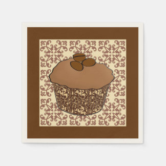 Mocha / Mattierter Kaffee Kuchen, Spitzen Hintergr Serviette