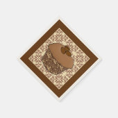 Mocha / Mattierter Kaffee Kuchen, Spitzen Hintergr Serviette (Ecke)