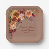 Mocha Maus mit Herbst Florals Dusche Pappteller (Vorderseite)