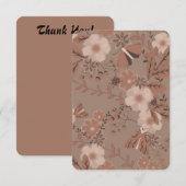 Mocha Meadow Bloom Dankeskarte (Vorne/Hinten)