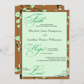 Mocha & Mint Faith Hope Liebe Wedding Einladungen (Vorne/Hinten)