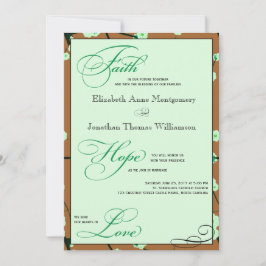 Mocha & Mint Faith Hope Liebe Wedding Einladungen