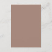 Mocha mit Rahmen | QR-Code Hochzeitsgastdetails Begleitkarte (Rückseite)
