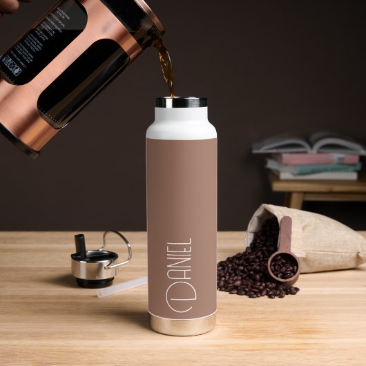 Mocha Moderne Typografie Personalisiert Trinkflasche (Kaffee)