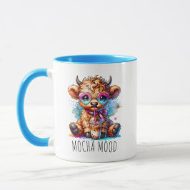 Mocha Mood Niedlich Highland Cow Coffee Design Tasse