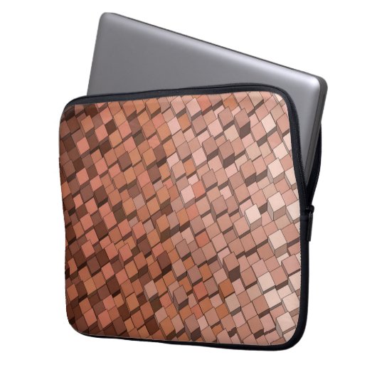 Mocha Mousse 3D Cube Pattern Laptop-Sieb Laptopschutzhülle (Vorderseite Links)
