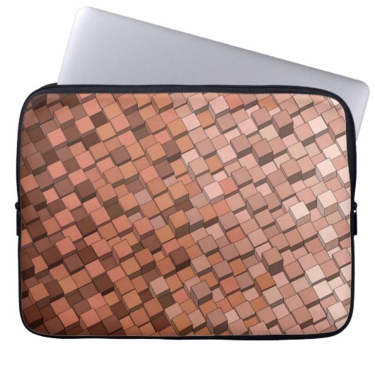 Mocha Mousse 3D Cube Pattern Laptop-Sieb Laptopschutzhülle (Vorderseite)