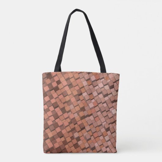 Mocha Mousse 3D Cube Pattern Tote Bag Tasche (Rückseite)