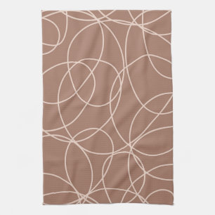 Mocha Mousse Abstrakt handGezeichnet Doodles (1) Geschirrtuch