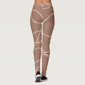 Mocha Mousse Abstrakt handGezeichnet Doodles (1) Leggings (Rückseite)