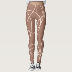 Mocha Mousse Abstrakt handGezeichnet Doodles (1) Leggings