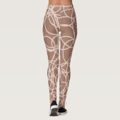 Mocha Mousse Abstrakt handGezeichnet Doodles (2) Leggings (Rückseite)
