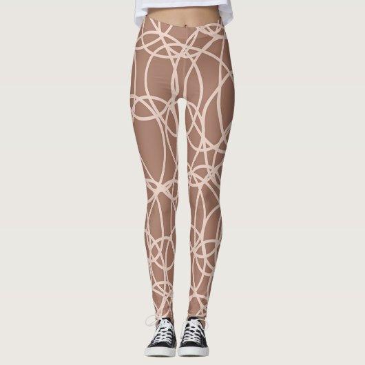 Mocha Mousse Abstrakt handGezeichnet Doodles (2) Leggings (Vorderseite)