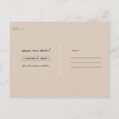 Mocha Mousse Beige Brown Floral Save the Date Ankündigungspostkarte (Rückseite)