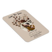 Mocha Mousse Beige Brown Floral Save the Date Magnet (Rechte Seite)