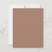Mocha Mousse Beige Brown Floral Wedding RSVP Einladung (Rückseite)