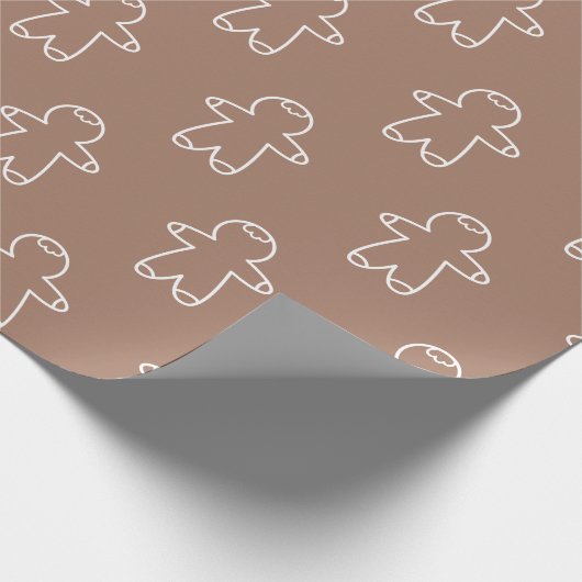 Mocha Mousse Beige Gingerbread Man A47B67 Geschenkpapier (Ecke)