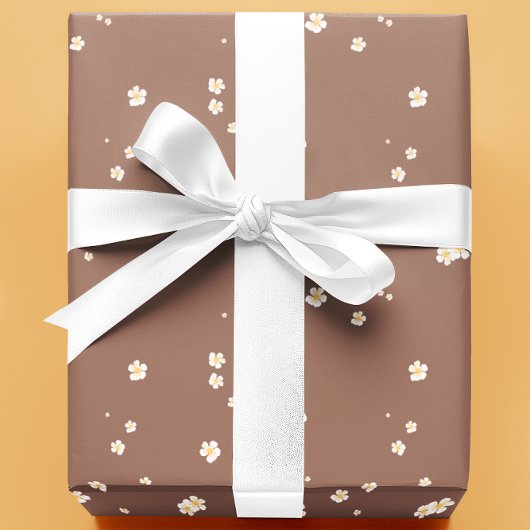 Mocha-Mousse-Blumen Blumen Geschenkpapier