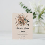 Mocha Mousse Blumendesign Beige Wedding Einladung (Stehend Vorderseite)