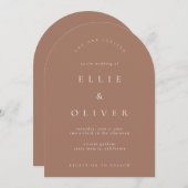 Mocha Mousse Boho Arch Moderne Hochzeit Einladung (Vorne/Hinten)