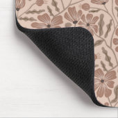 Mocha Mousse Boho Blumenmuster Mousepad (Ecke)