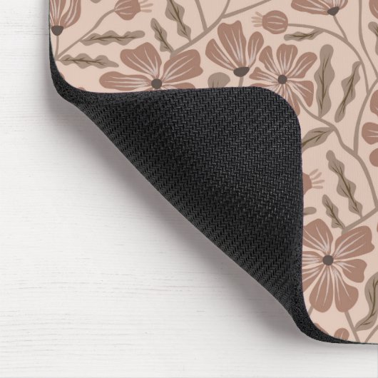 Mocha Mousse Boho Blumenmuster Mousepad (Ecke)
