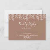 Mocha Mousse Boho Botanische Hochzeit RSVP Karte (Vorderseite)