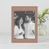 Mocha Mousse Boho Foto Save the Date Einladung (Stehend Vorderseite)
