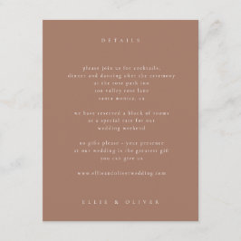 Mocha Mousse Boho Foto Wedding Modern Begleitkarte