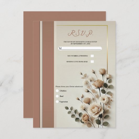 Mocha Mousse & Bone White Neutral UAWG Einladung (Vorne/Hinten)