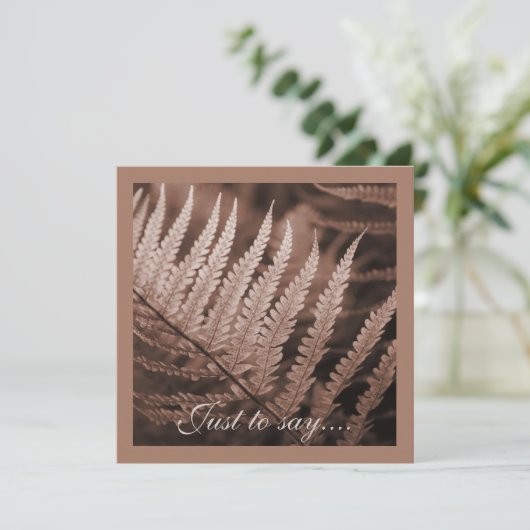 Mocha Mousse Botanic Foliage Dankeskarte (Stehend Vorderseite)