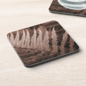 Mocha Mousse Botanic Foliage Getränkeuntersetzer (Linke Seite)