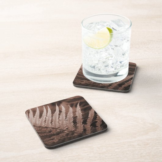 Mocha Mousse Botanic Foliage Getränkeuntersetzer (Rechte Seite)