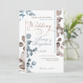 Mocha Mousse Botanical 02 Einladung (Stehend Vorderseite)