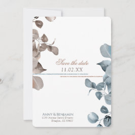 Mocha Mousse Botanical Save the Date Einladung