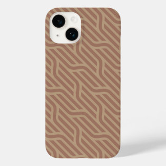 Mocha Mousse Brown Buffet Beige Wavy Line Muster Case-Mate iPhone 14 Hülle