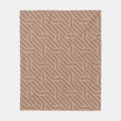 Mocha Mousse Brown Buffet Beige Wavy Line Muster Fleecedecke (Vorderseite)