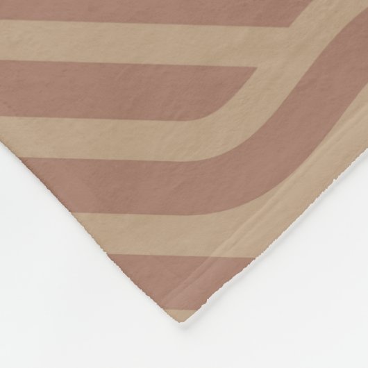 Mocha Mousse Brown Buffet Beige Wavy Line Muster Fleecedecke (Ecke)