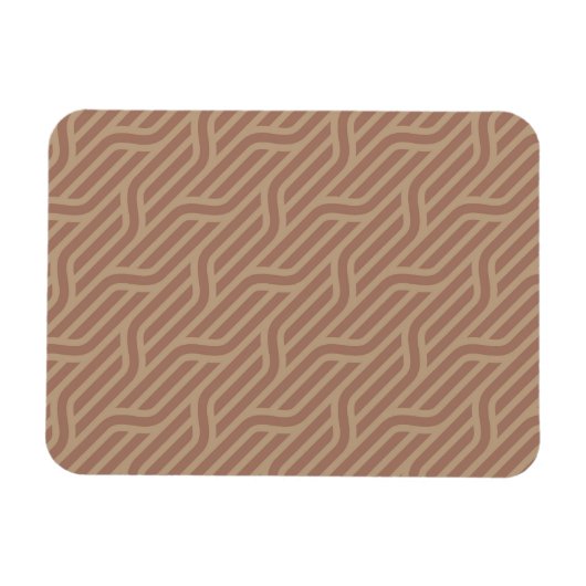 Mocha Mousse Brown Buffet Beige Wavy Line Muster Magnet (Horizontal)