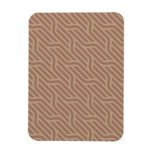 Mocha Mousse Brown Buffet Beige Wavy Line Muster Magnet