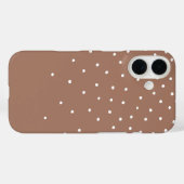 Mocha Mousse Brown Tiny Polka Dot 2025 Case-Mate iPhone Hülle (Rückseite (Horizontal))