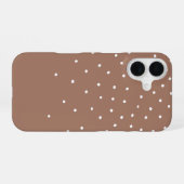 Mocha Mousse Brown Tiny Polka Dot 2025 iPhone 16 Hülle (Rückseite (Horizontal))