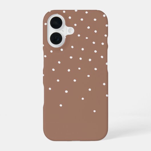 Mocha Mousse Brown Tiny Polka Dot 2025 iPhone 16 Hülle (Rückseite)
