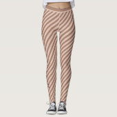 Mocha Mousse Cappuccino Ihr Name Striped Girl Leggings (Vorderseite)